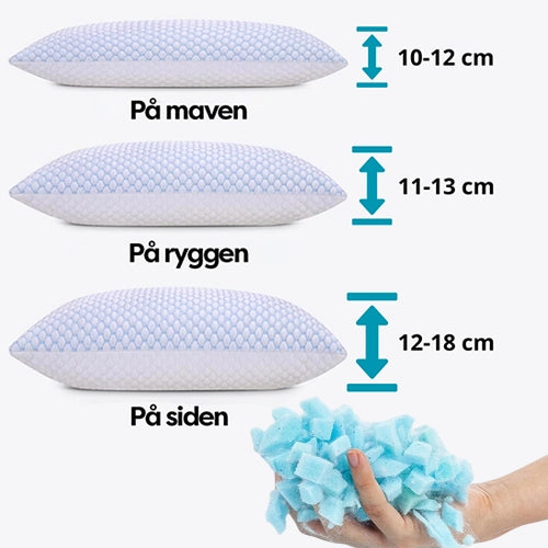 Du kan justere hovedpuden til din soveposition